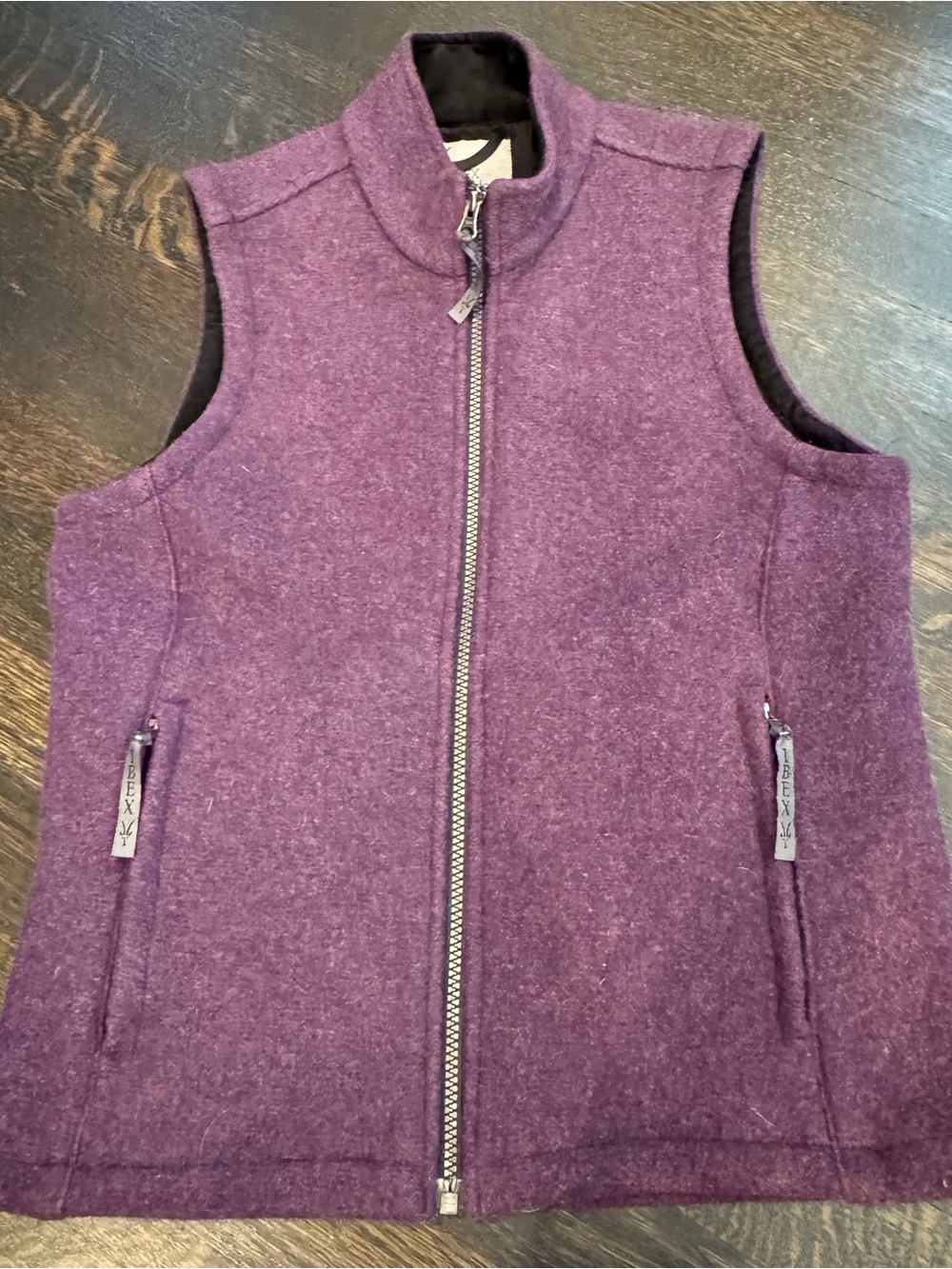 IBEX Women's Shak Merino Wool Full-Zip Vest - Purple Heather - Size S